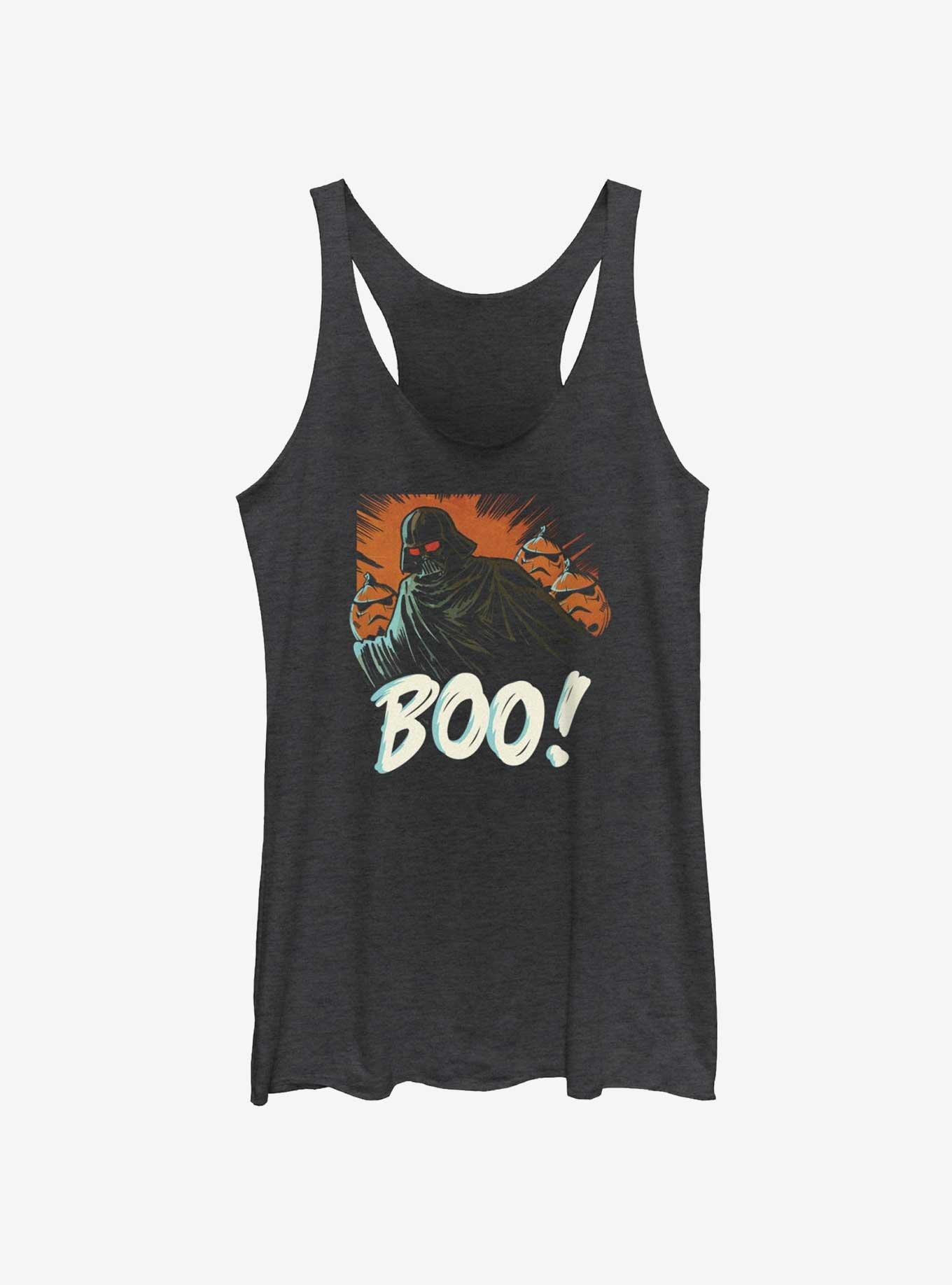 Star Wars Boo! Vader and Pumpkin Troopers Girls Tank, BLK HTR, hi-res