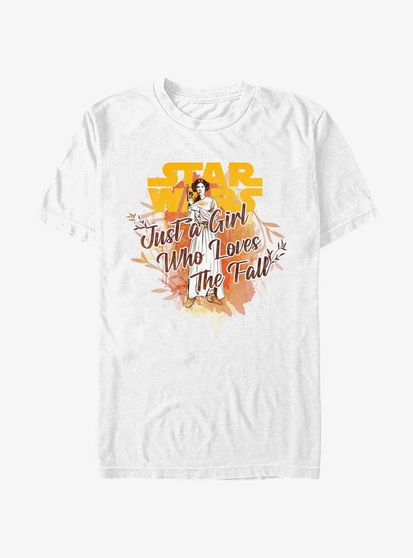 Star Wars Leia Loves The Fall T-Shirt, WHITE, hi-res