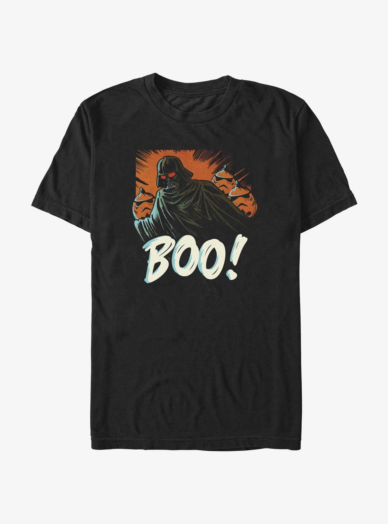 Star Wars Boo! Vader and Pumpkin Troopers T-Shirt, BLACK, hi-res