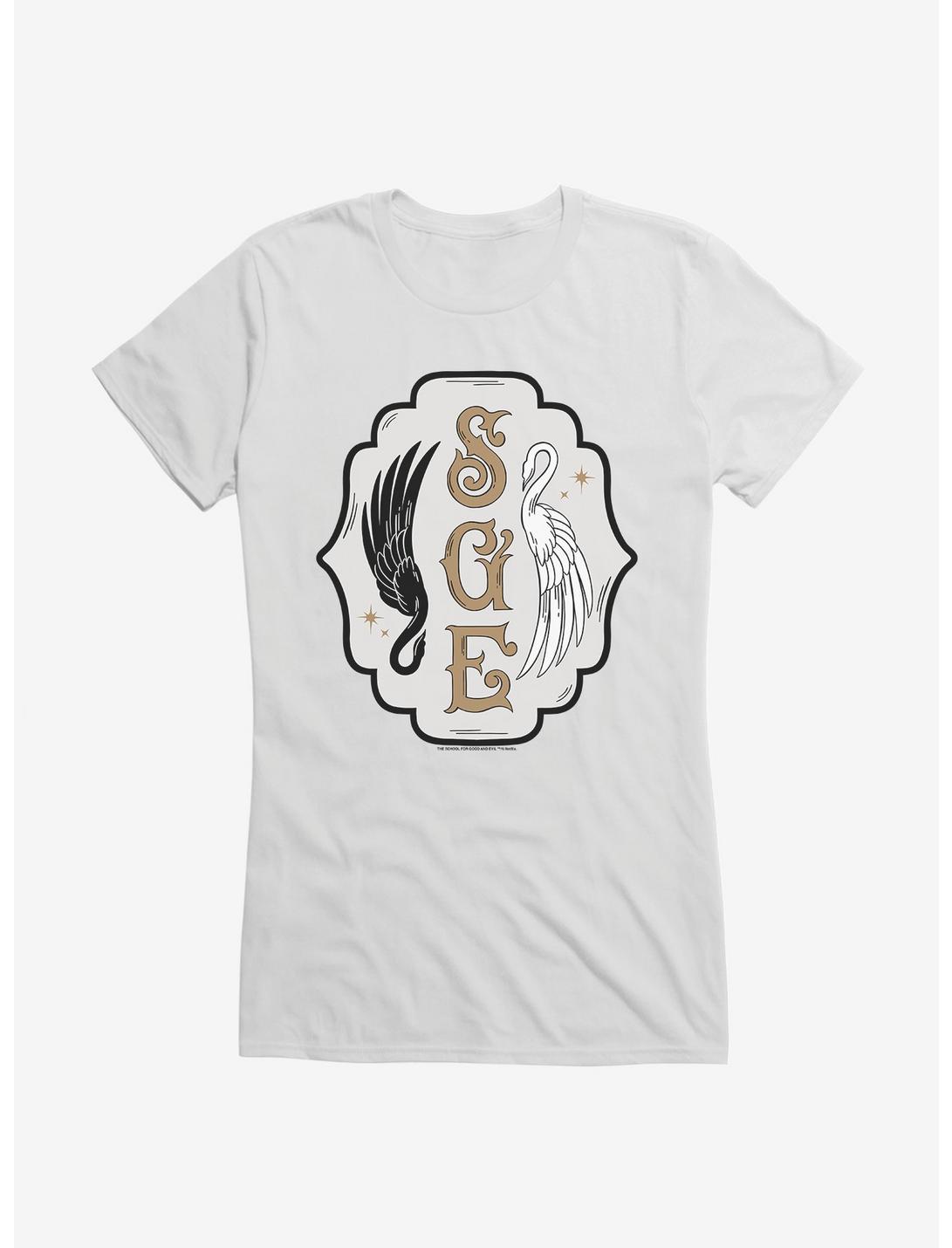 The School For Good And Evil Swan Logo Girls T-Shirt, WHITE, hi-res