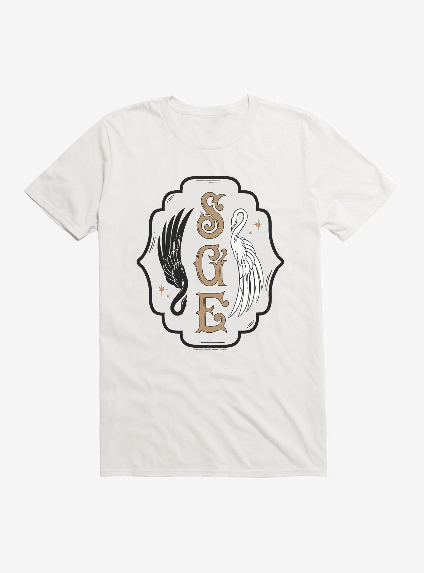 The School For Good And Evil Swan Logo T-Shirt, WHITE, hi-res