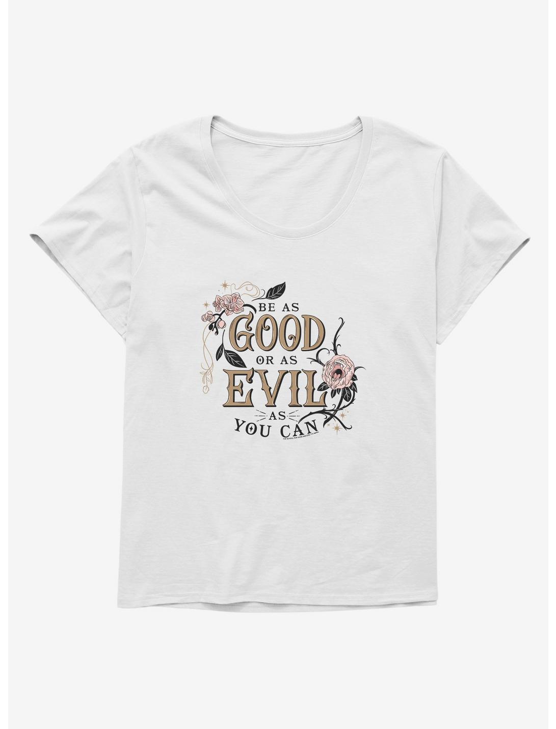 The School For Good And Evil Be As Good or Evil Girls T-Shirt Plus Size, WHITE, hi-res