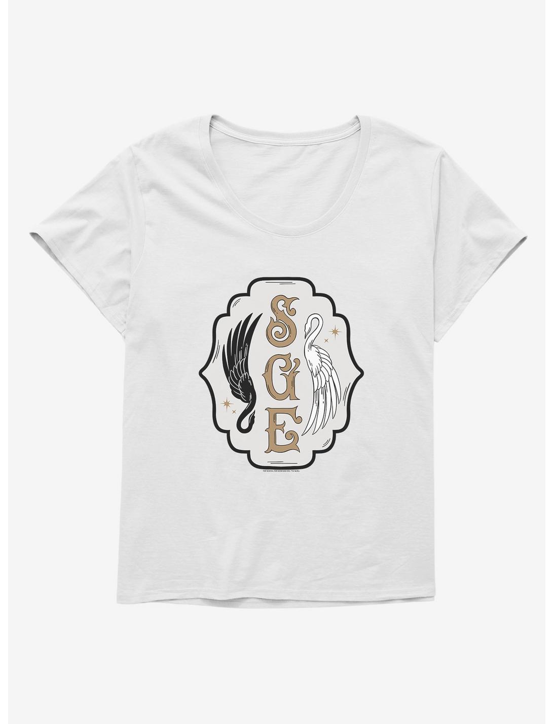The School For Good And Evil Swan Logo Girls T-Shirt Plus Size, WHITE, hi-res