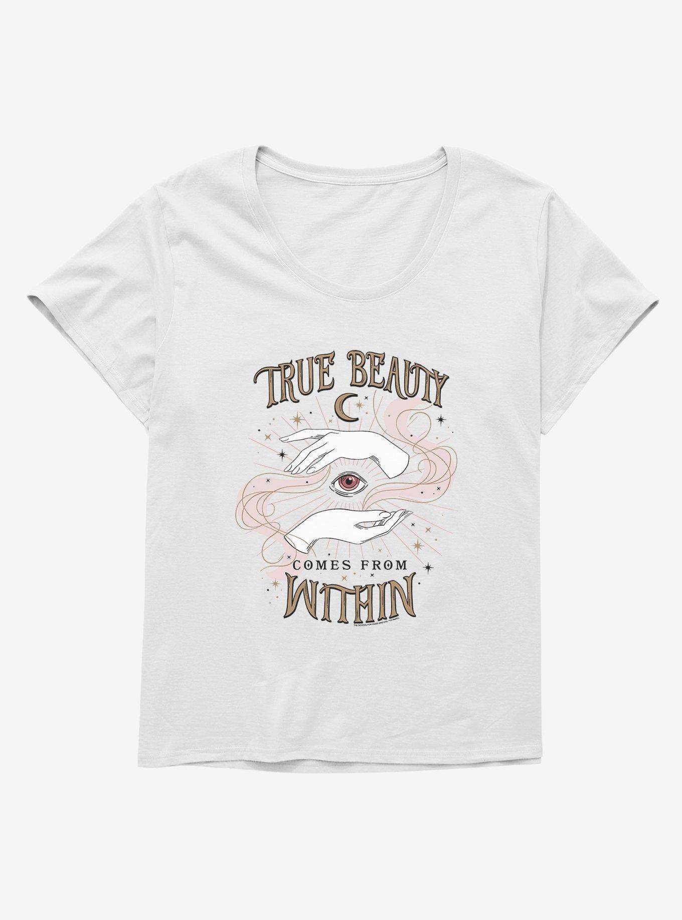 The School For Good And Evil True Beauty Girls T-Shirt Plus Size, WHITE, hi-res