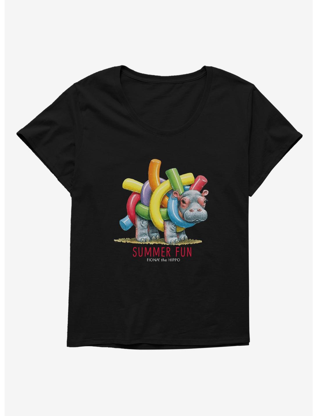 Fiona the Hippo Pool Noodle Girls T-Shirt Plus Size, BLACK, hi-res