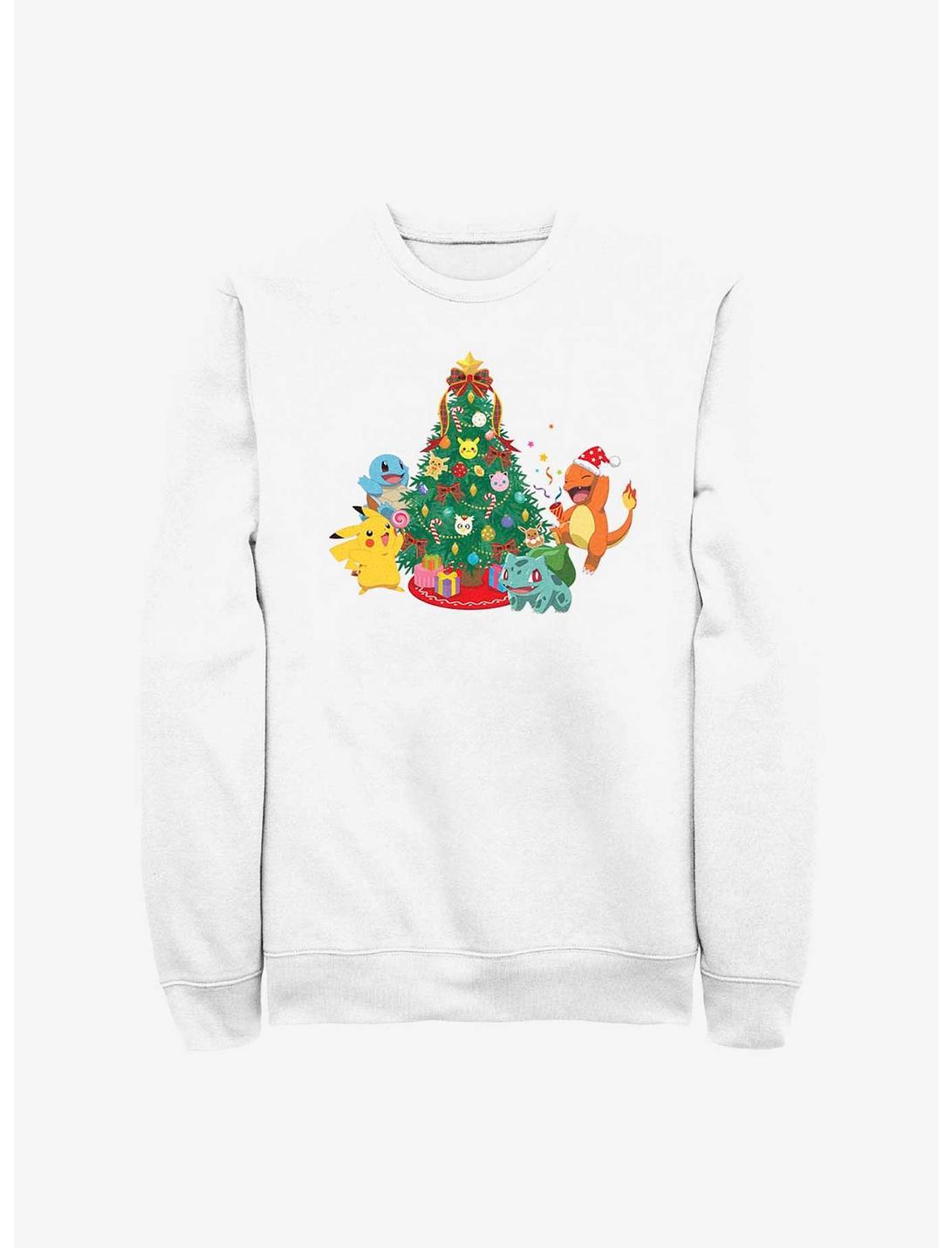 Pokemon Christmas Tree Sweatshirt, WHITE, hi-res