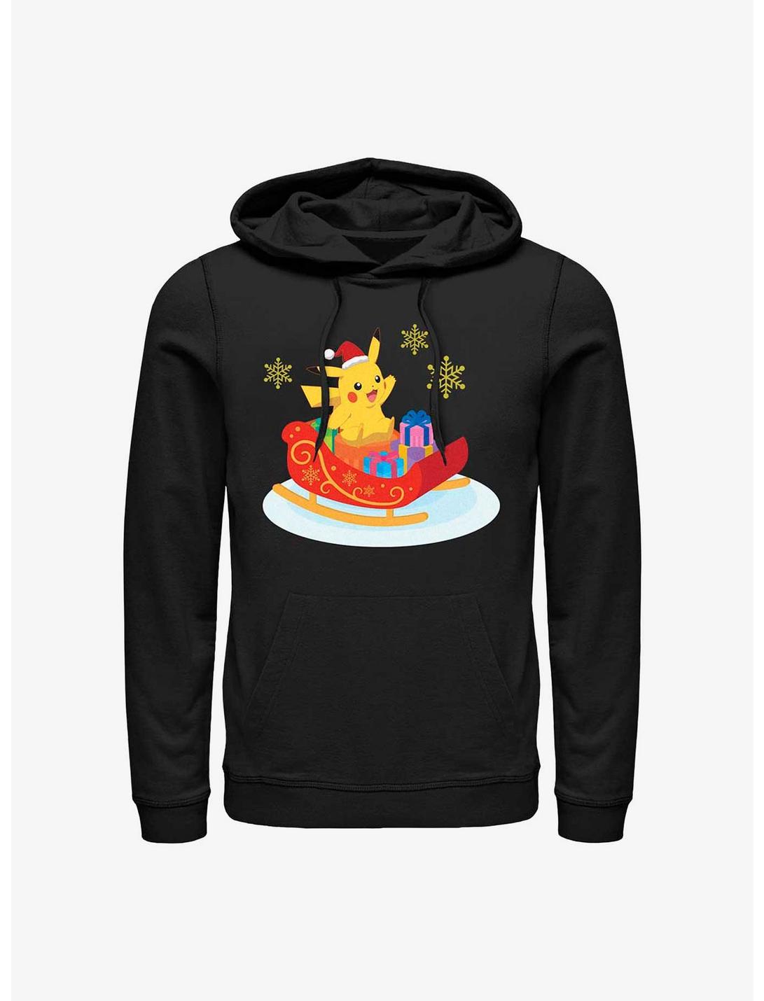 Pokemon Pikachu Sleigh Ride Hoodie, BLACK, hi-res