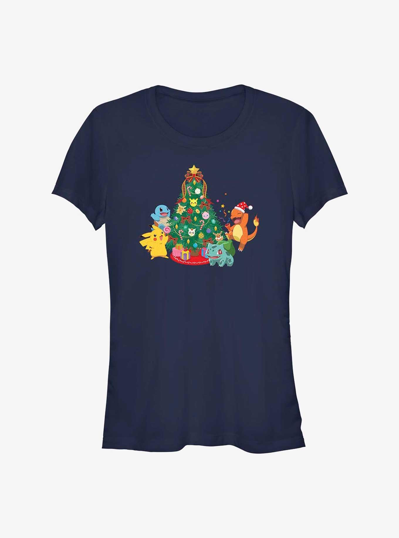 Pokemon Christmas Tree Girls T-Shirt, NAVY, hi-res
