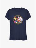 Pokemon Pichu and Delibird Holiday Party Girls T-Shirt, NAVY, hi-res