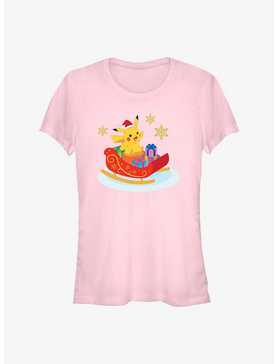 Pokemon Pikachu Sleigh Ride Girls T-Shirt, , hi-res