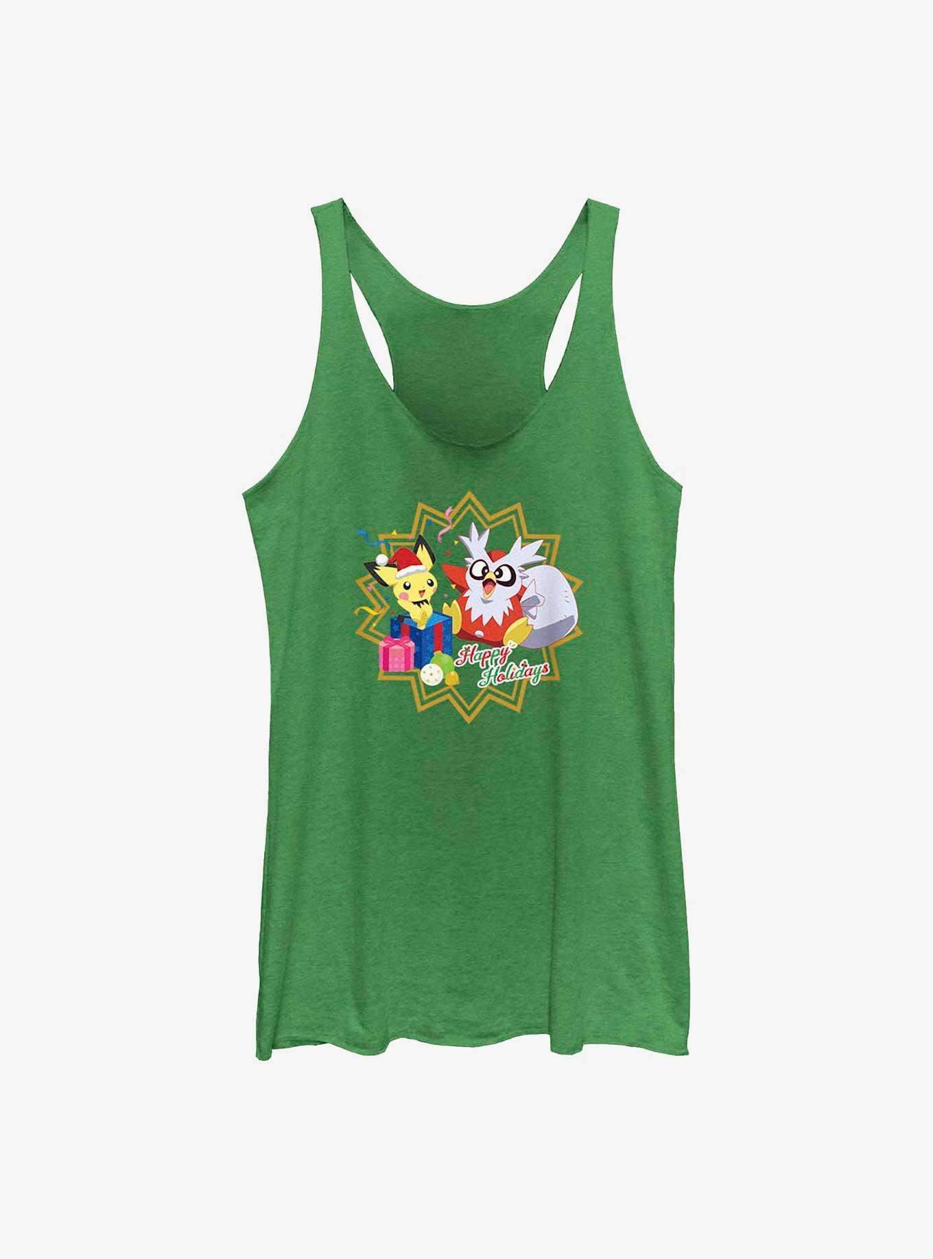 Pokemon Pichu and Delibird Holiday Party Girls Tank