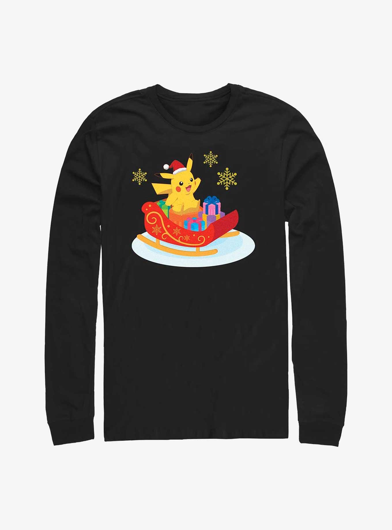 Pokemon Pikachu Sleigh Ride Long-Sleeve T-Shirt, , hi-res