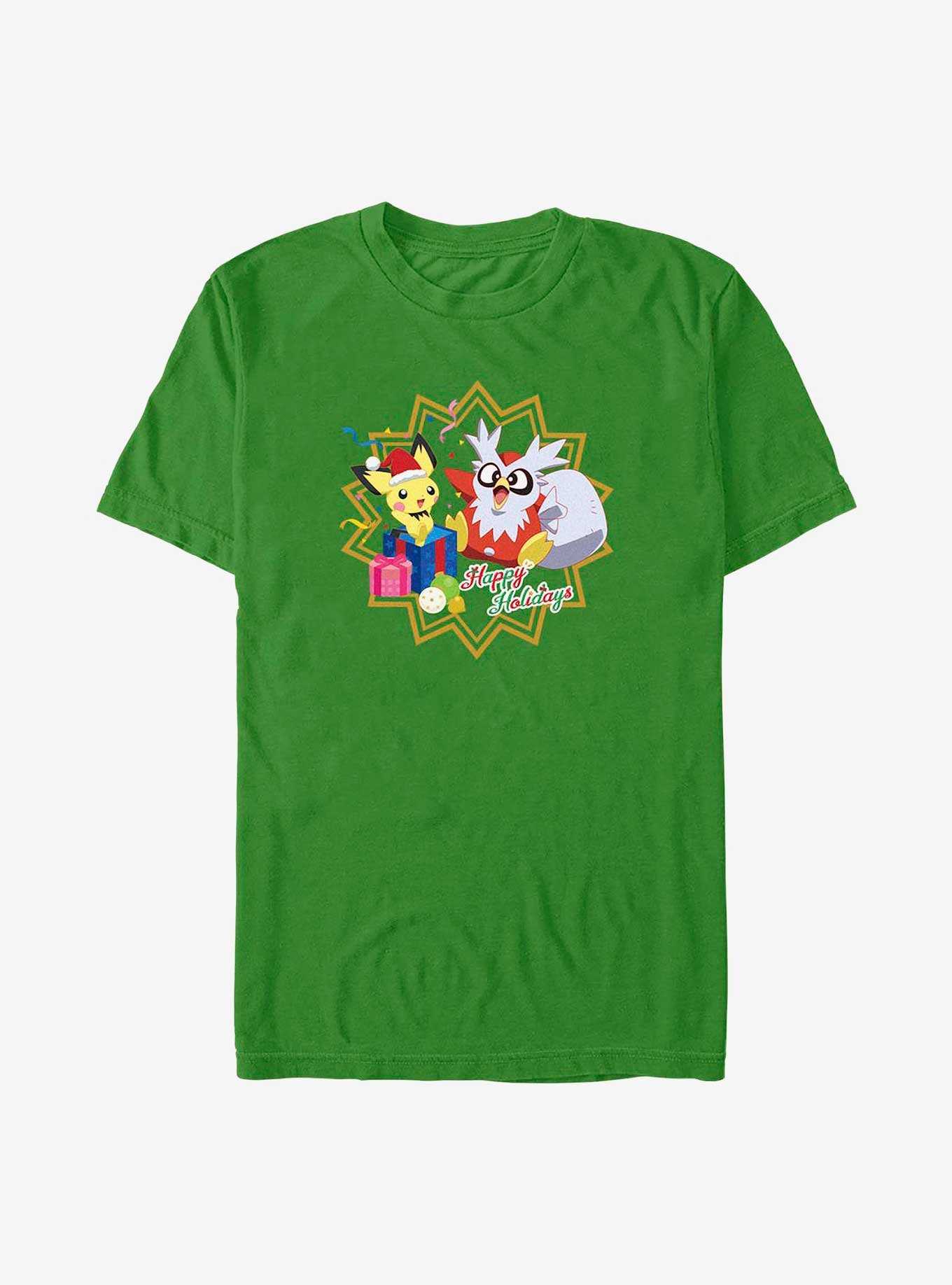 Pokemon Pichu and Delibird Holiday Party T-Shirt, , hi-res