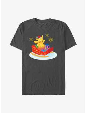 Pokemon Pikachu Sleigh Ride T-Shirt, , hi-res