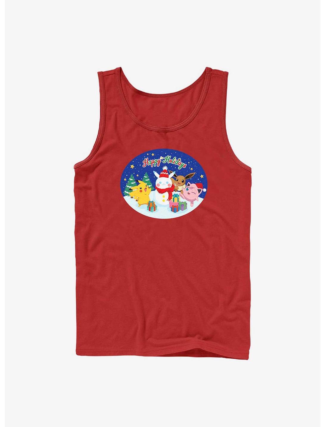 Pokemon Happy Holidays Snowman Tank, RED, hi-res