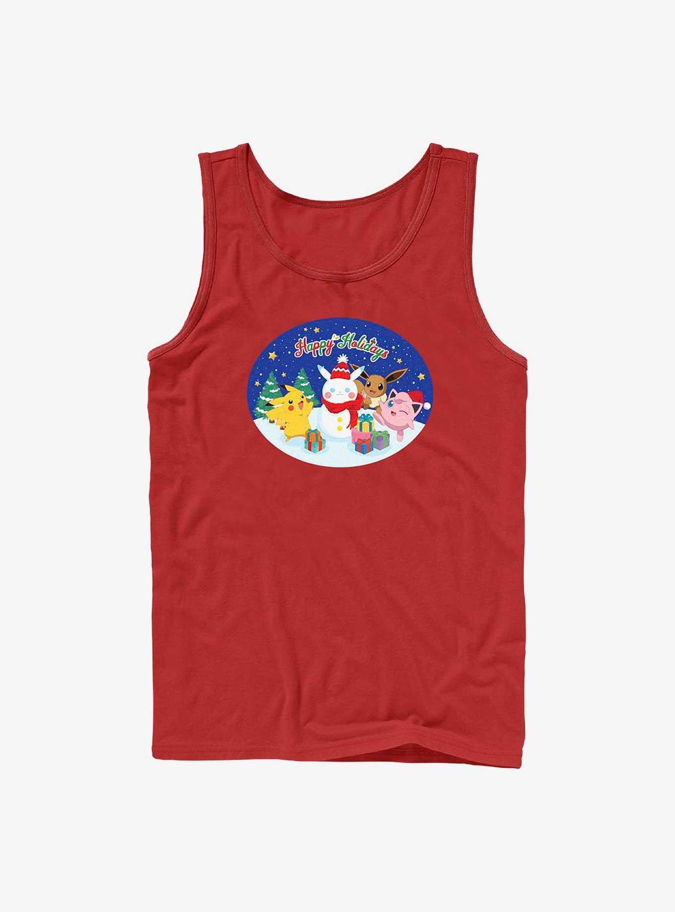 Pokemon Happy Holidays Snowman Tank, RED, hi-res