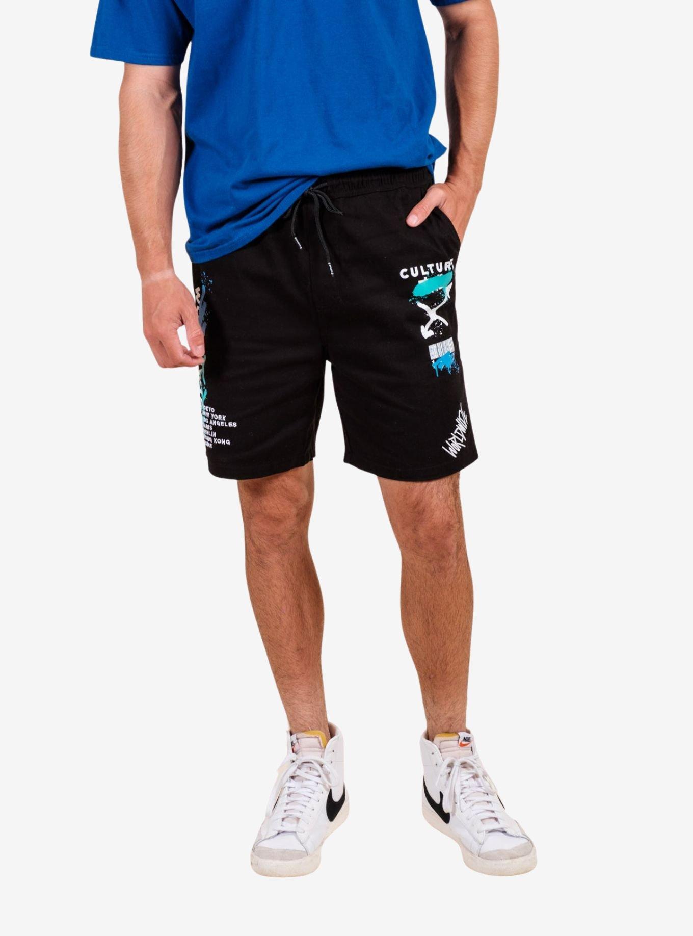 Black Culture Worldwide Twill Shorts, BLACK, hi-res