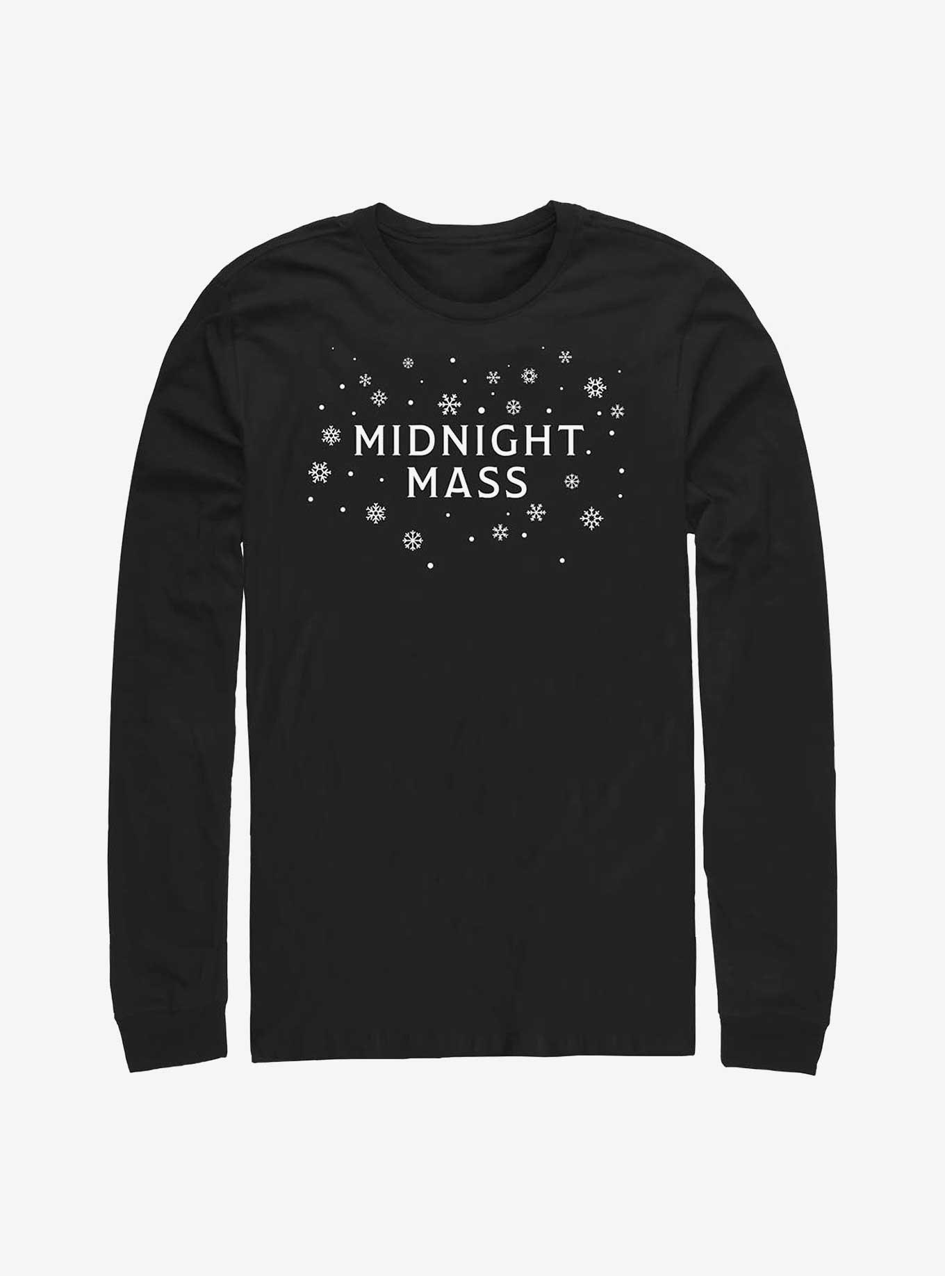 Midnight Mass Snowflake Logos Long-Sleeve T-Shirt, BLACK, hi-res