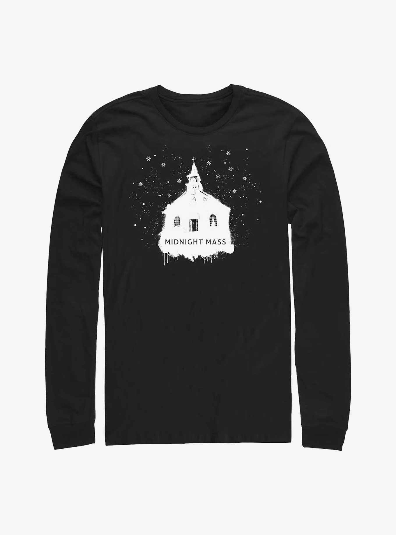 Midnight Mass Snowy Church Long-Sleeve T-Shirt, , hi-res