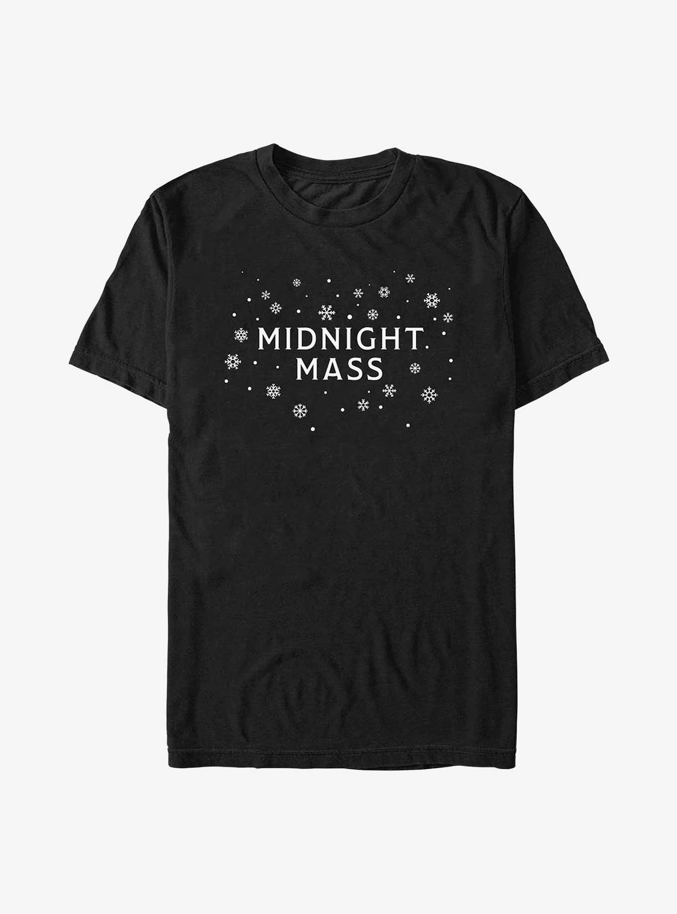 Midnight Mass Snowflake Logos T-Shirt, BLACK, hi-res