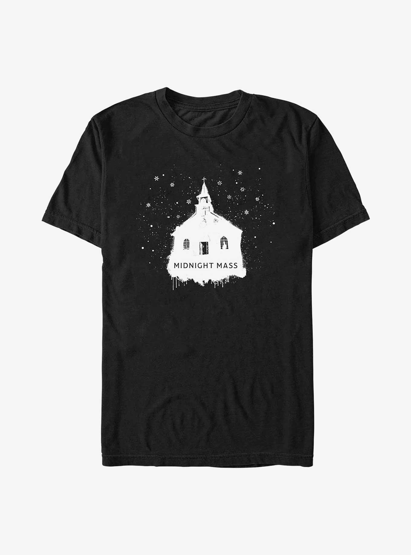 Midnight Mass Snowy Church T-Shirt, BLACK, hi-res