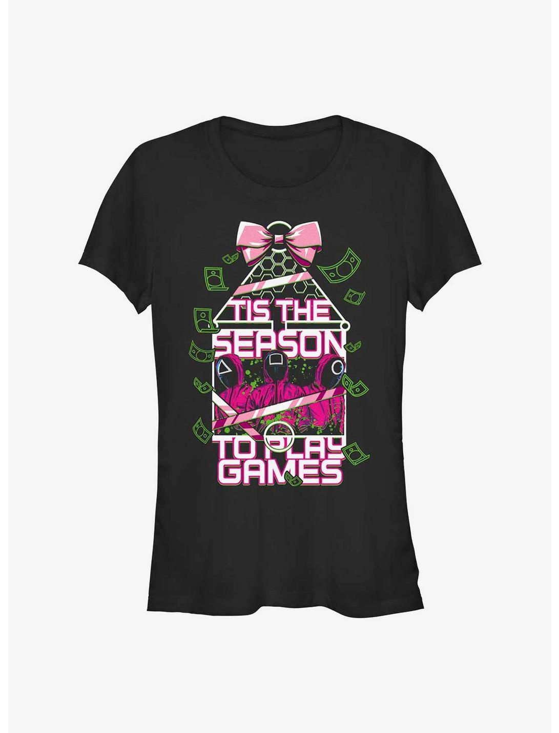 Squid Game Tis The Season To Play Games Girls T-Shirt, BLACK, hi-res