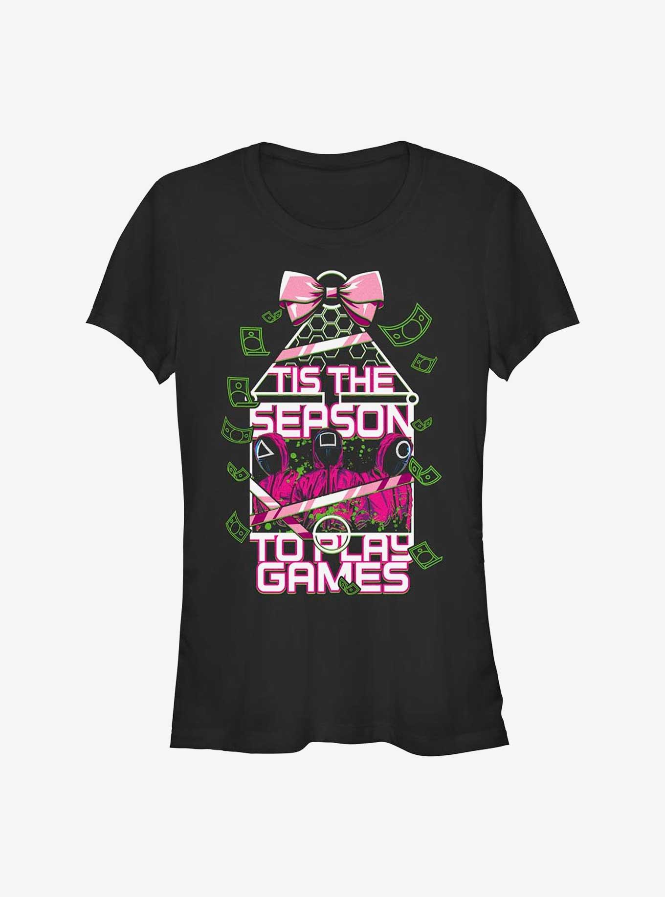 Squid Game Tis The Season To Play Games Girls T-Shirt, BLACK, hi-res