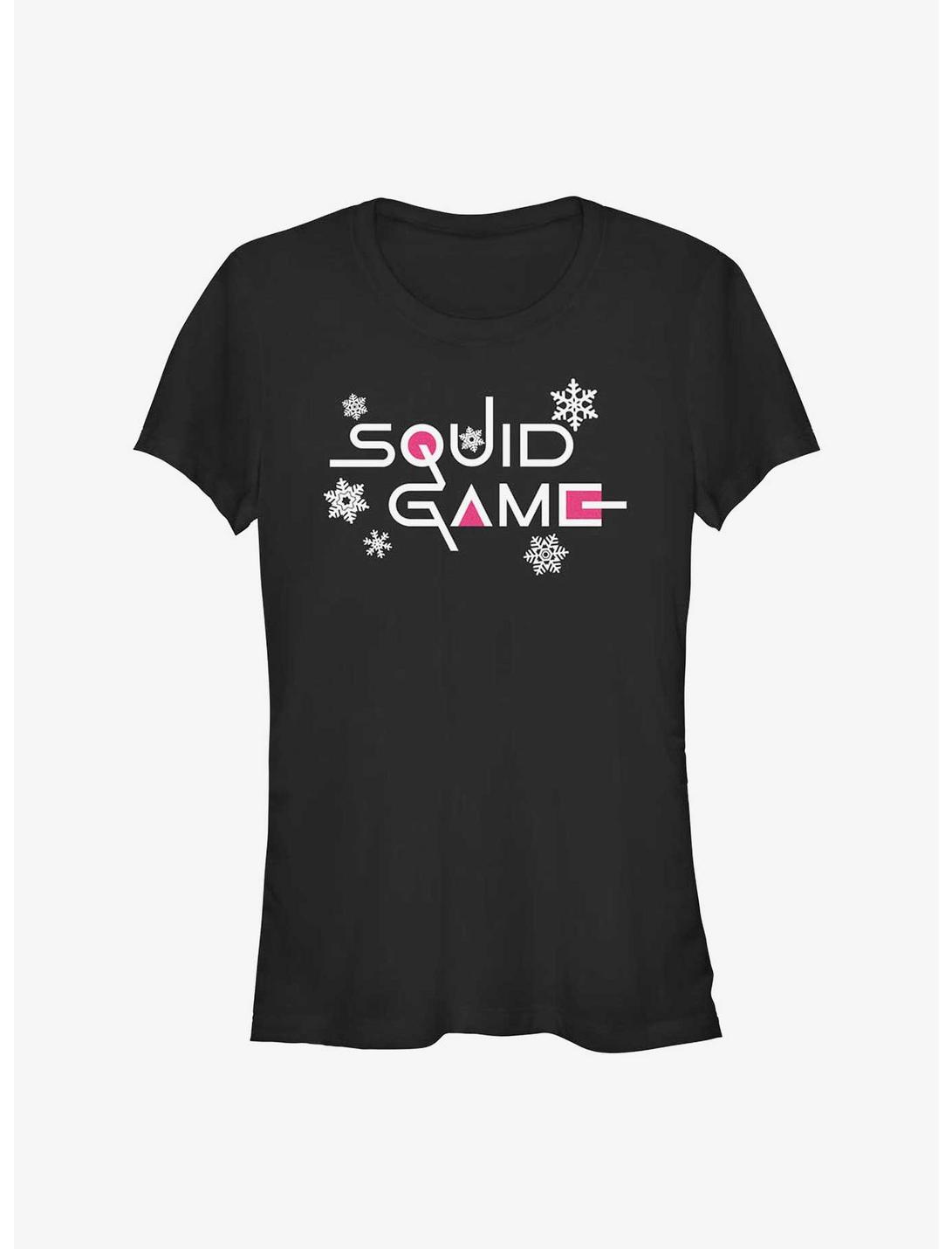 Squid Game Snowflake Logo Girls T-Shirt, BLACK, hi-res