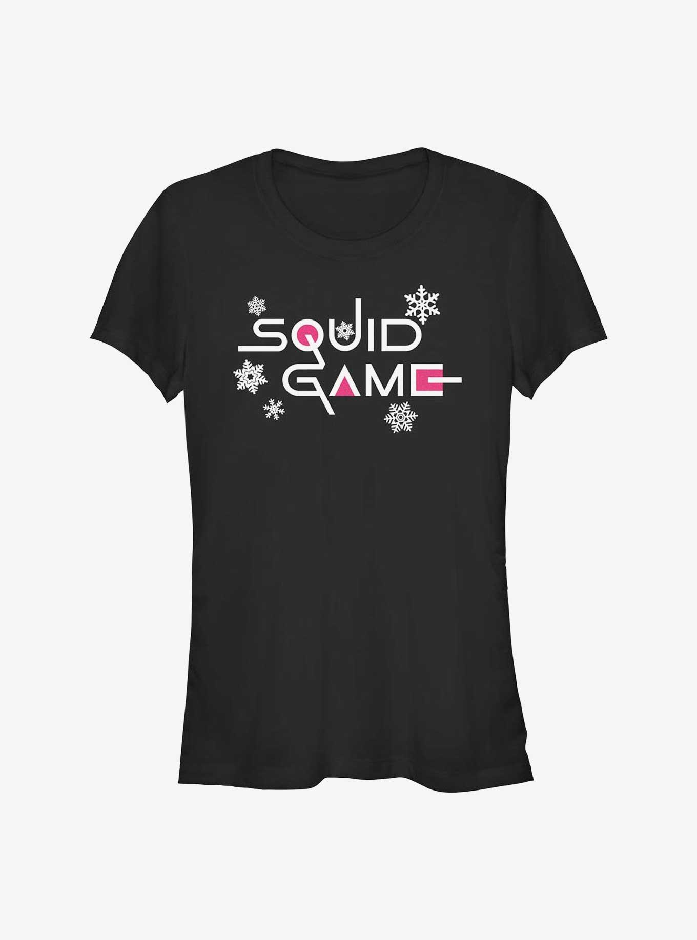 Squid Game Snowflake Logo Girls T-Shirt, BLACK, hi-res