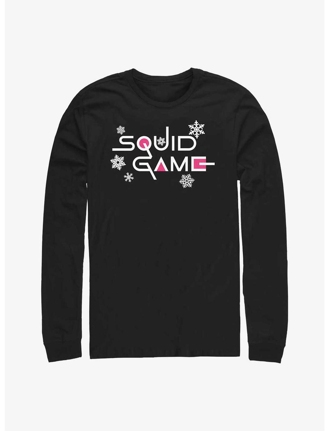 Squid Game Snowflake Logo Long-Sleeve T-Shirt, BLACK, hi-res