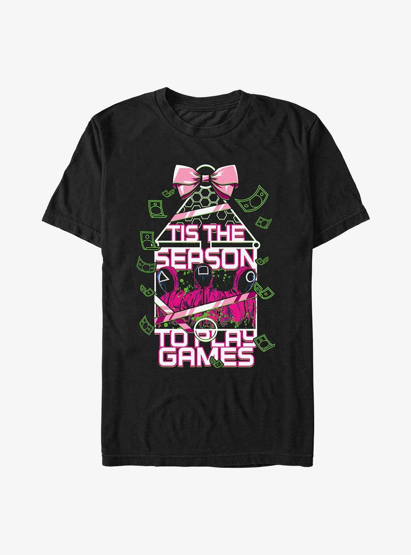 Squid Game Tis The Season To Play Games T-Shirt, BLACK, hi-res