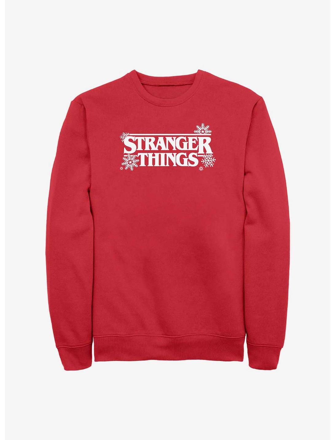 Stranger Things Snowflake Logo Sweatshirt, RED, hi-res