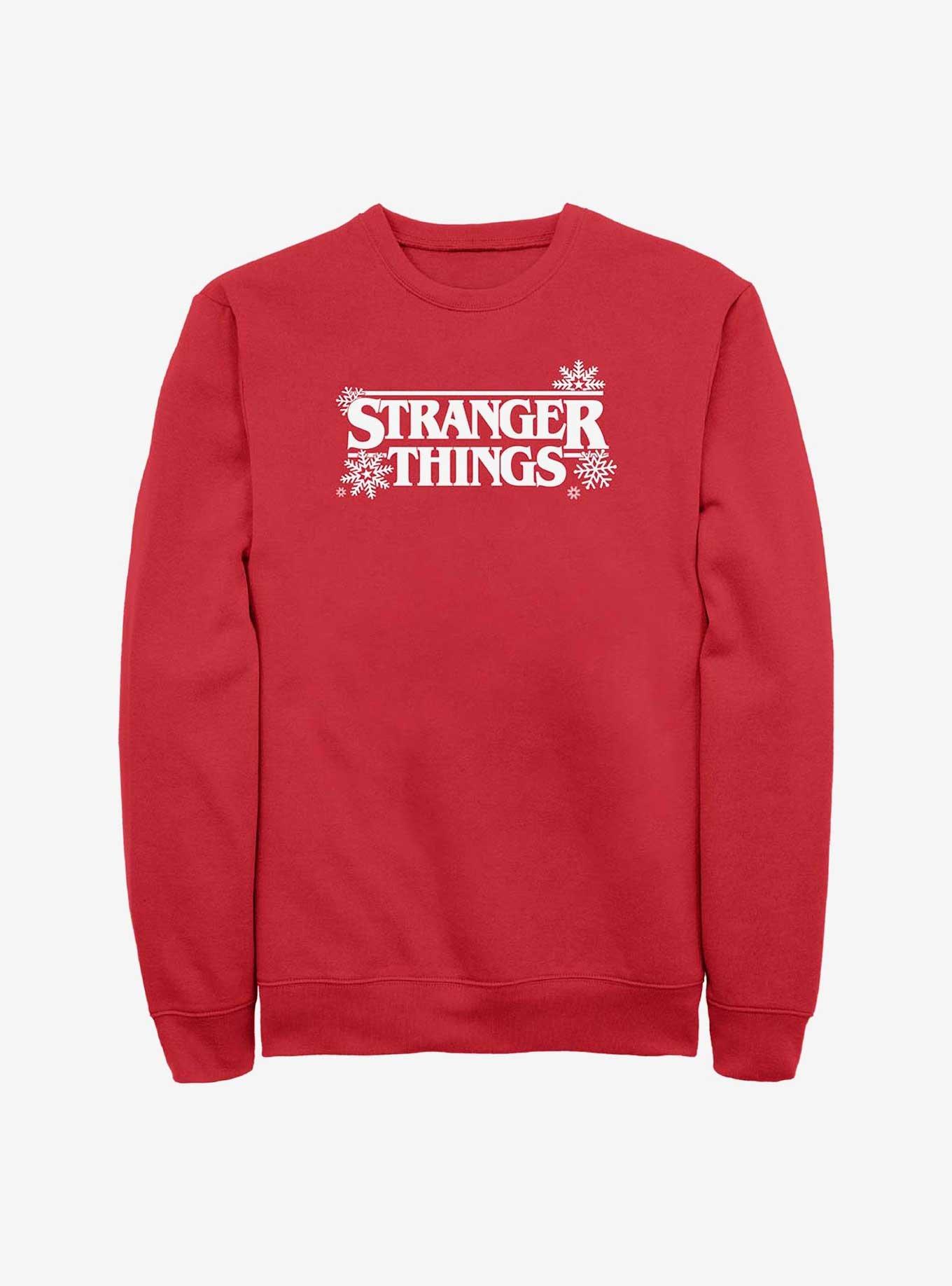 Stranger Things Snowflake Logo Sweatshirt, RED, hi-res