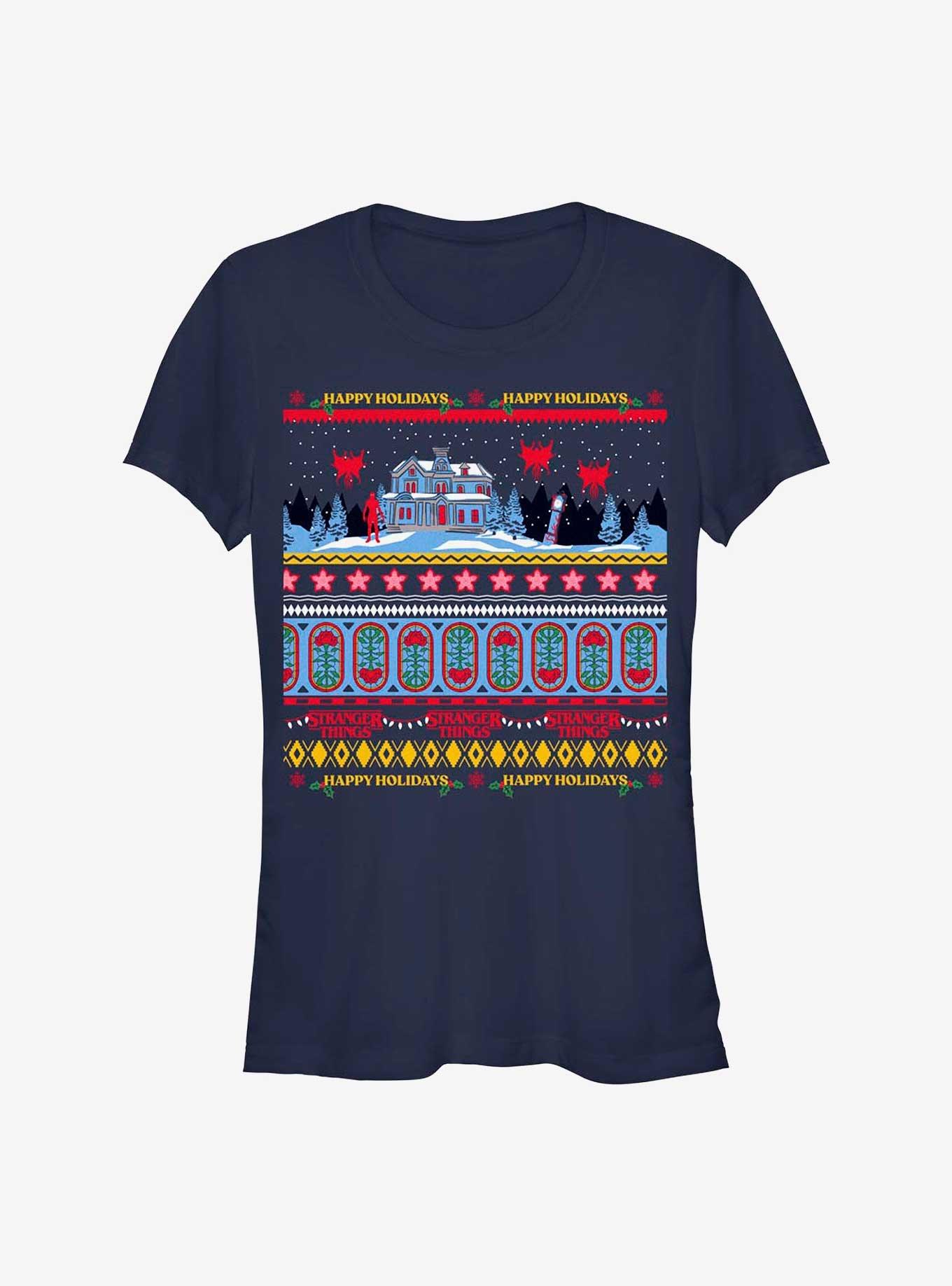 Stranger Things Creel House Girls T-Shirt, NAVY, hi-res