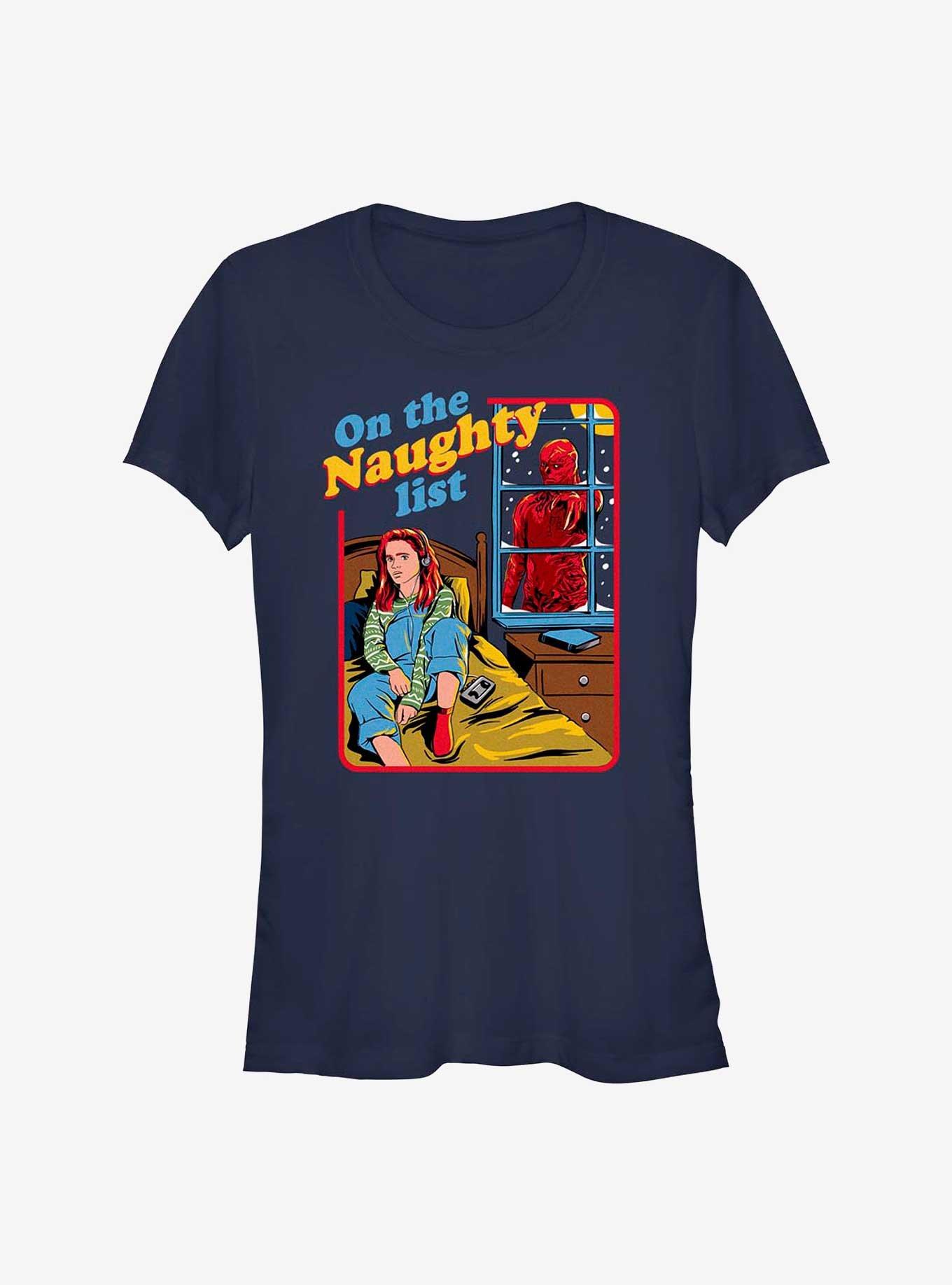 Stranger Things Max On The Naughty List Girls T-Shirt, NAVY, hi-res