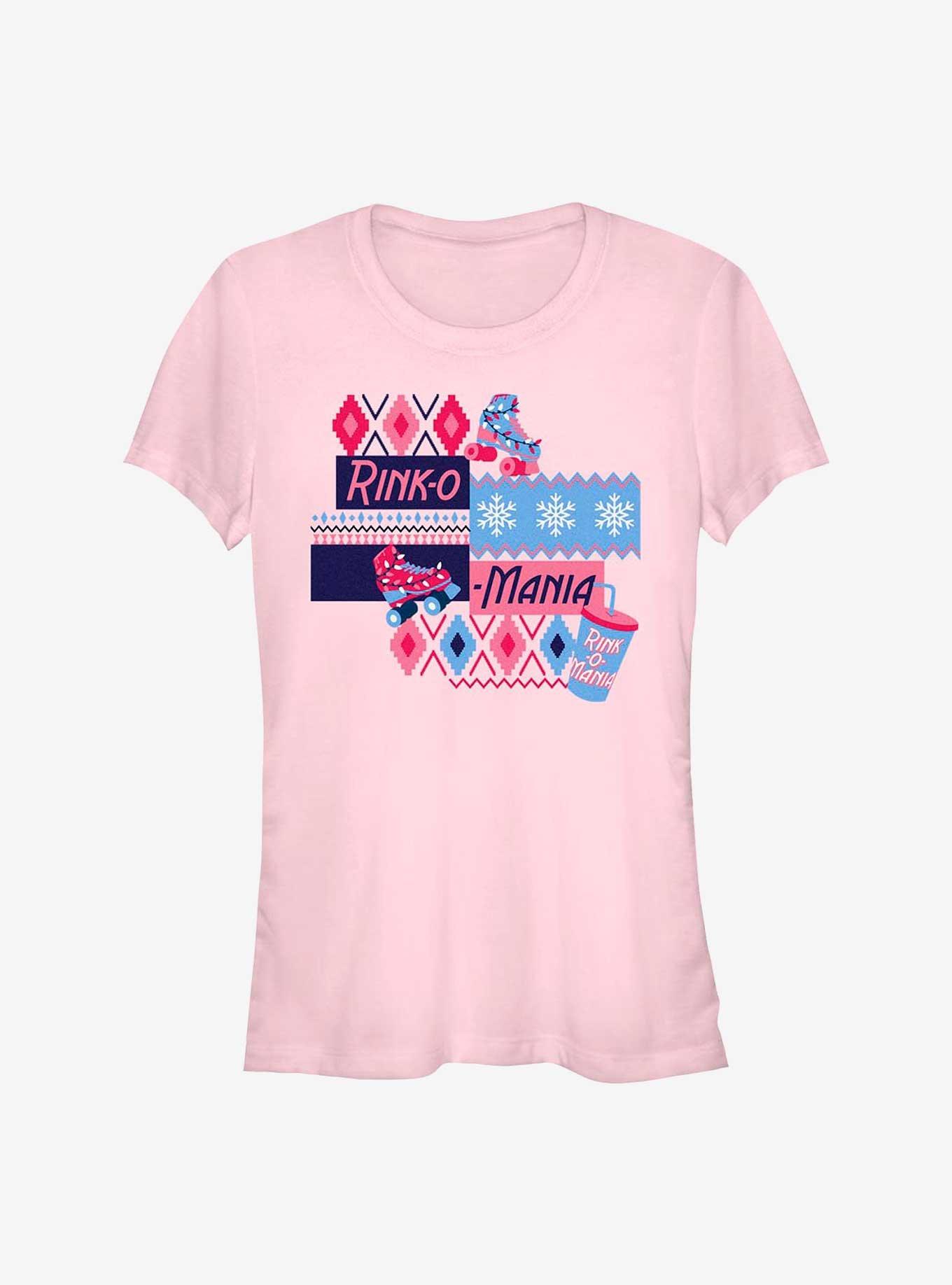 Stranger Things Rink-O-Mania Logo Girls T-Shirt, LIGHT PINK, hi-res