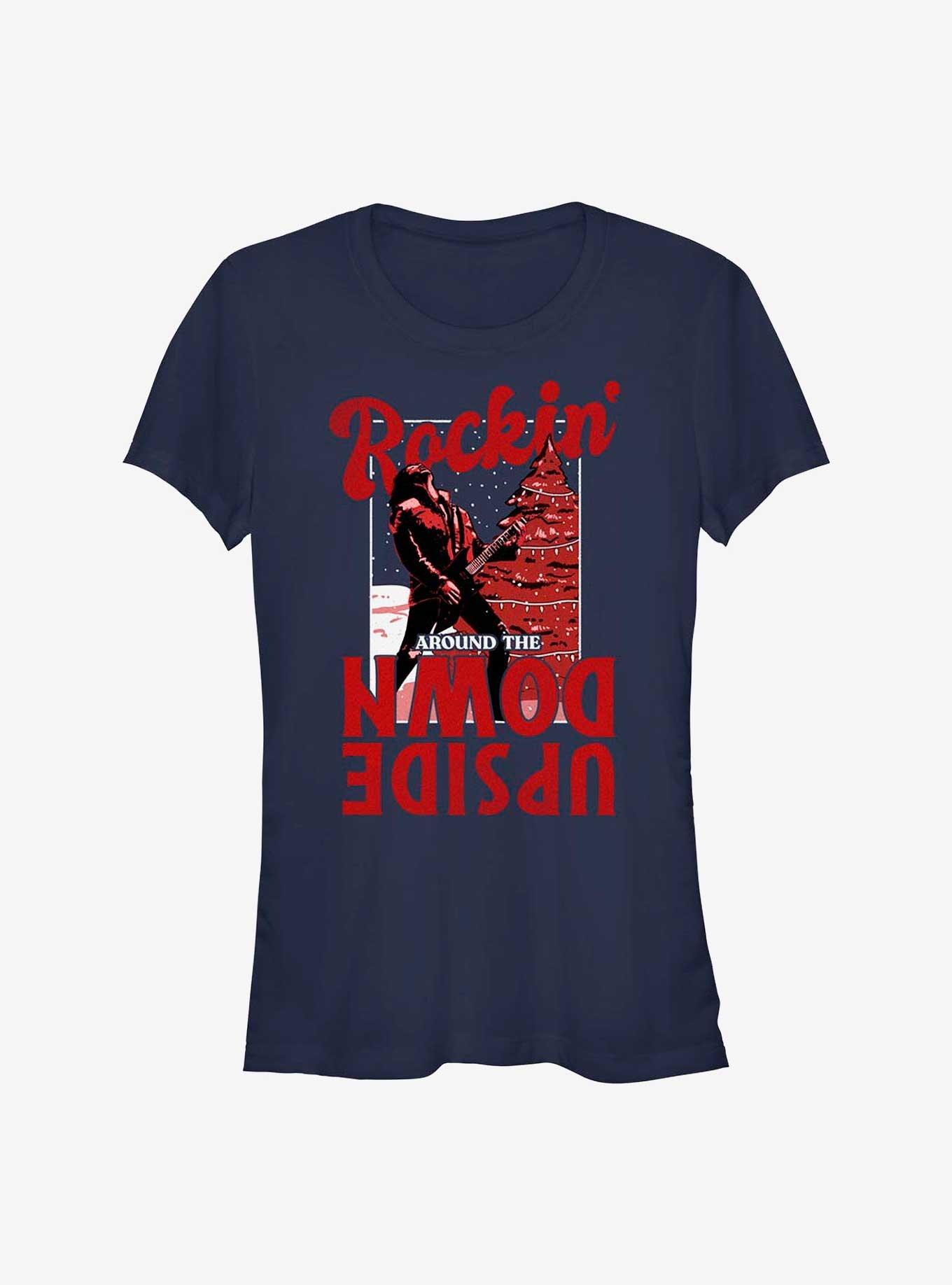 Stranger Things Eddie Rockin' Around Girls T-Shirt, NAVY, hi-res