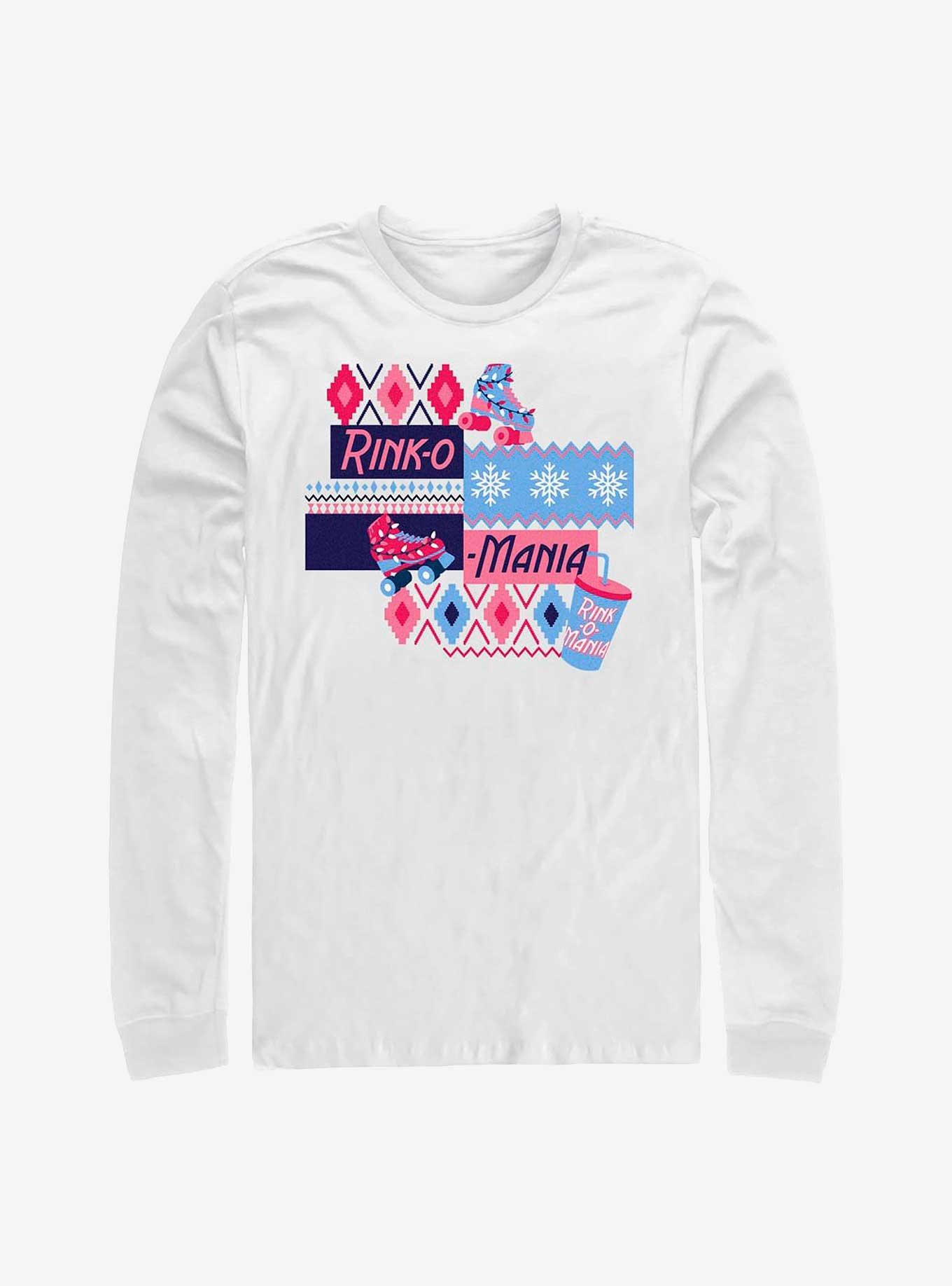 Stranger Things Rink-O-Mania Logo Long-Sleeve T-Shirt, WHITE, hi-res
