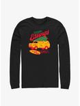 Stranger Things Season's Eatings Surfer Boy Pizza Long-Sleeve T-Shirt, BLACK, hi-res