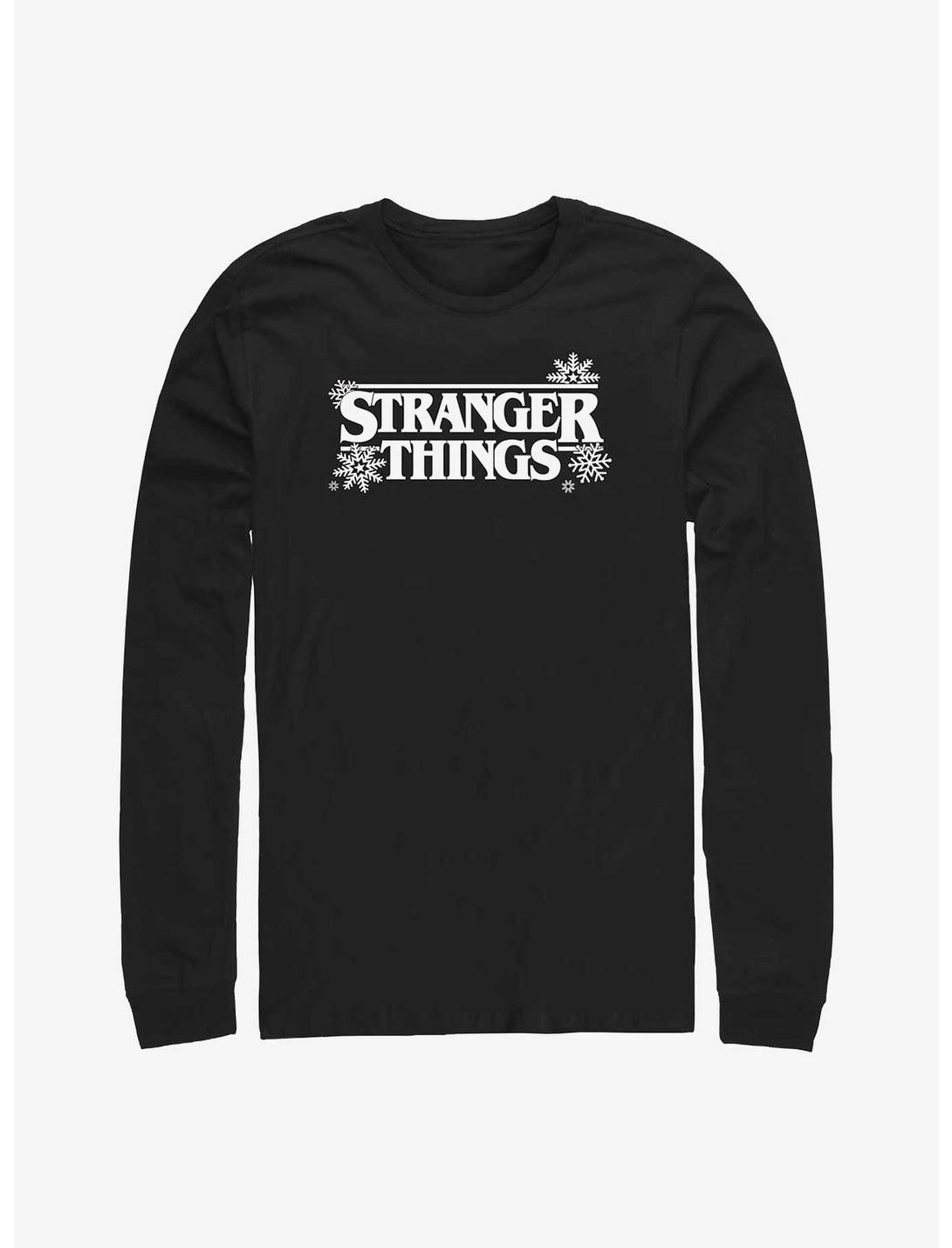 Stranger Things Snowflake Logo Long-Sleeve T-Shirt, BLACK, hi-res