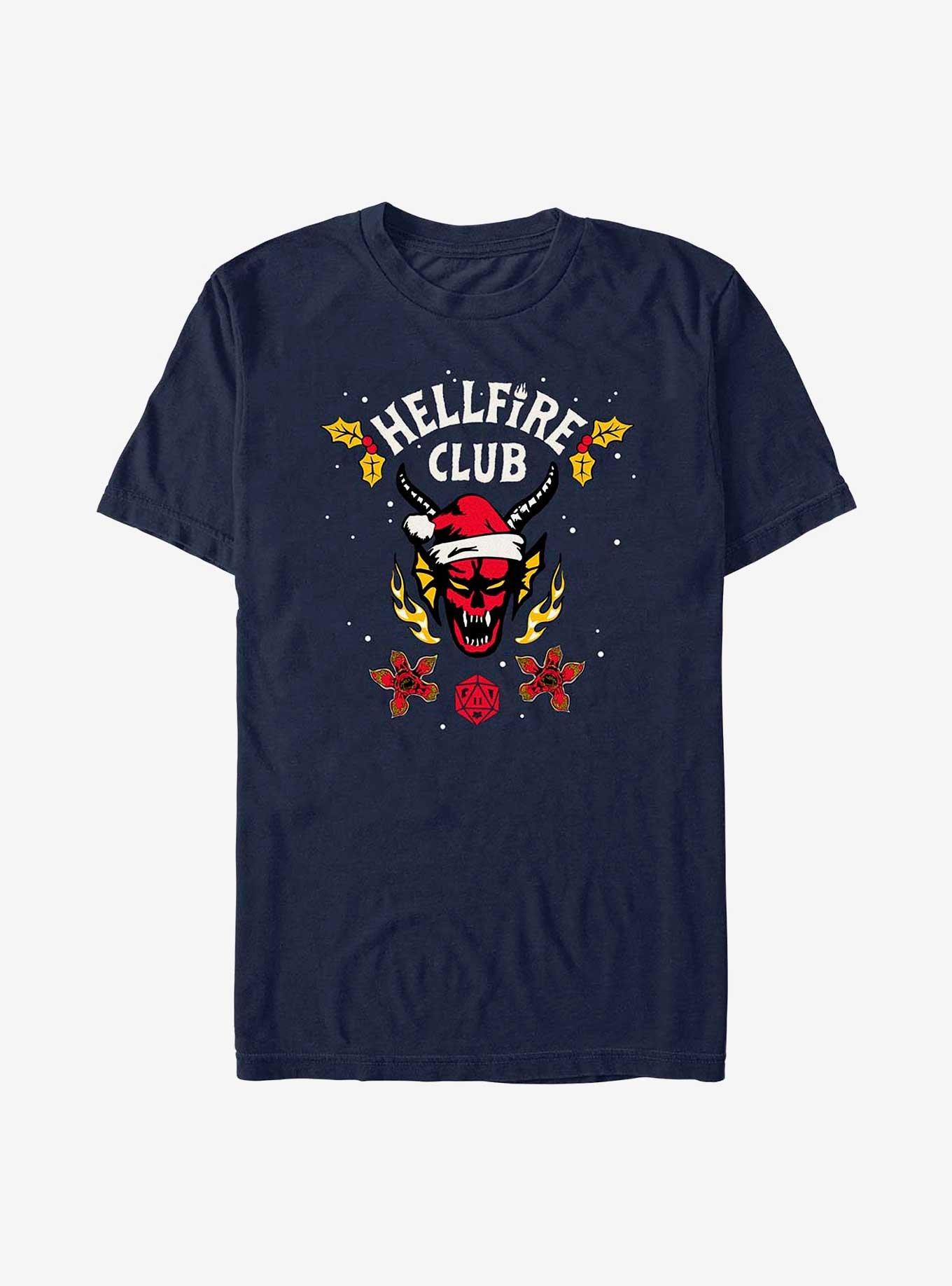 Stranger Things A Hellfire Holiday T-Shirt, NAVY, hi-res