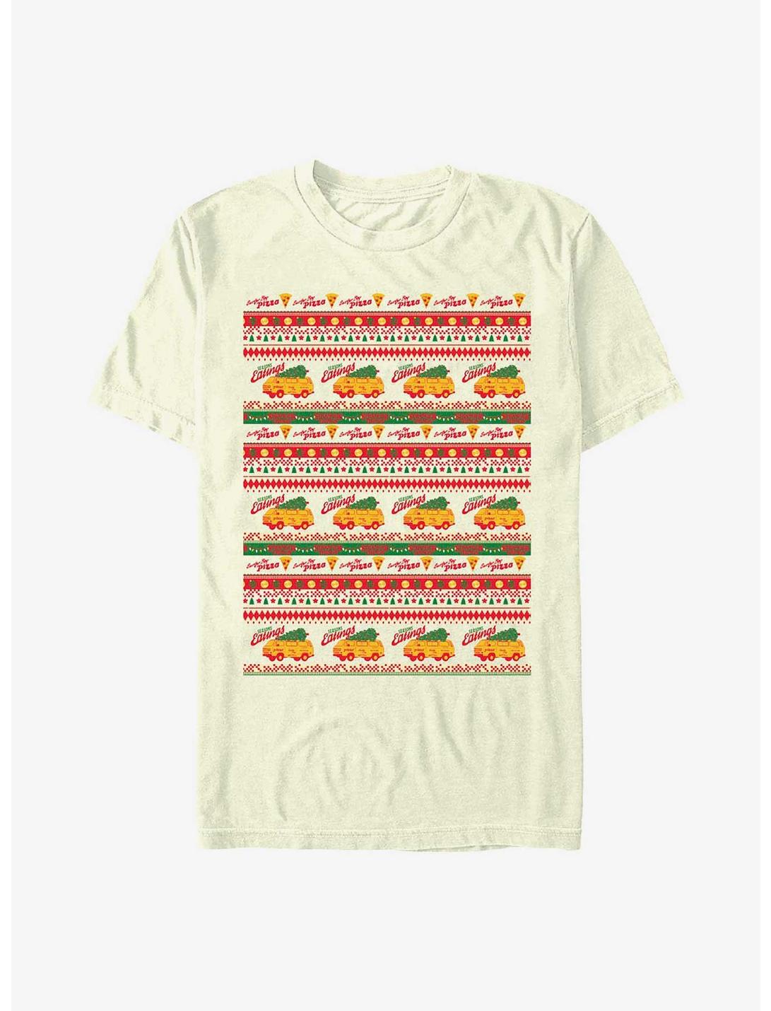 Stranger Things Surfer Boy Pizza Pattern T-Shirt, NATURAL, hi-res
