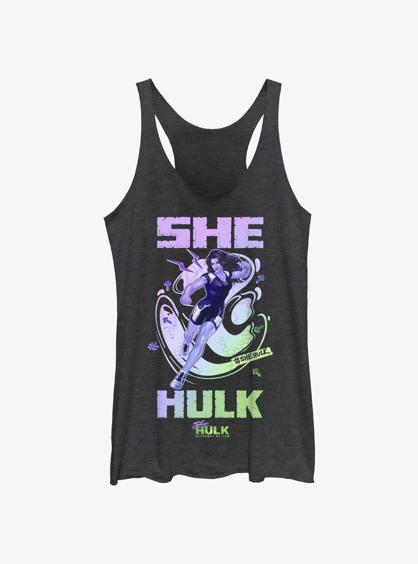Marvel She-Hulk: Attorney At Law Punch Portrait Girls Tank, BLK HTR, hi-res