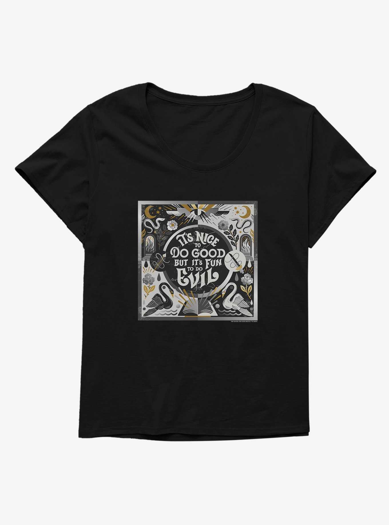 The School For Good And Evil Nice, But Fun Girls T-Shirt Plus Size, , hi-res