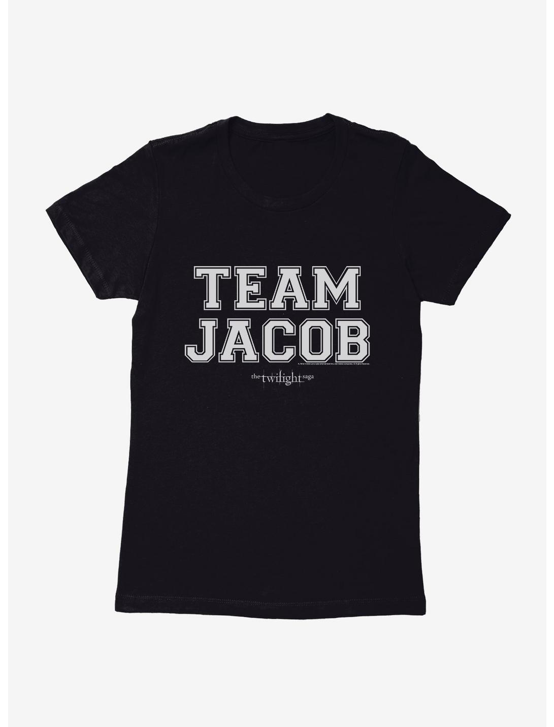 Twilight Team Jacob Collegiate Font Womens T-Shirt, BLACK, hi-res