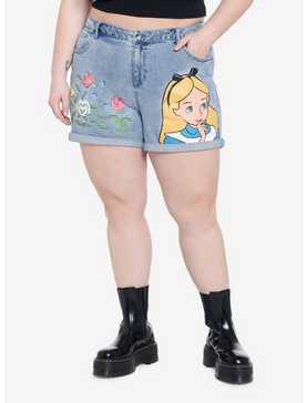 Disney Alice In Wonderland Flowers Mom Shorts Plus Size, , hi-res