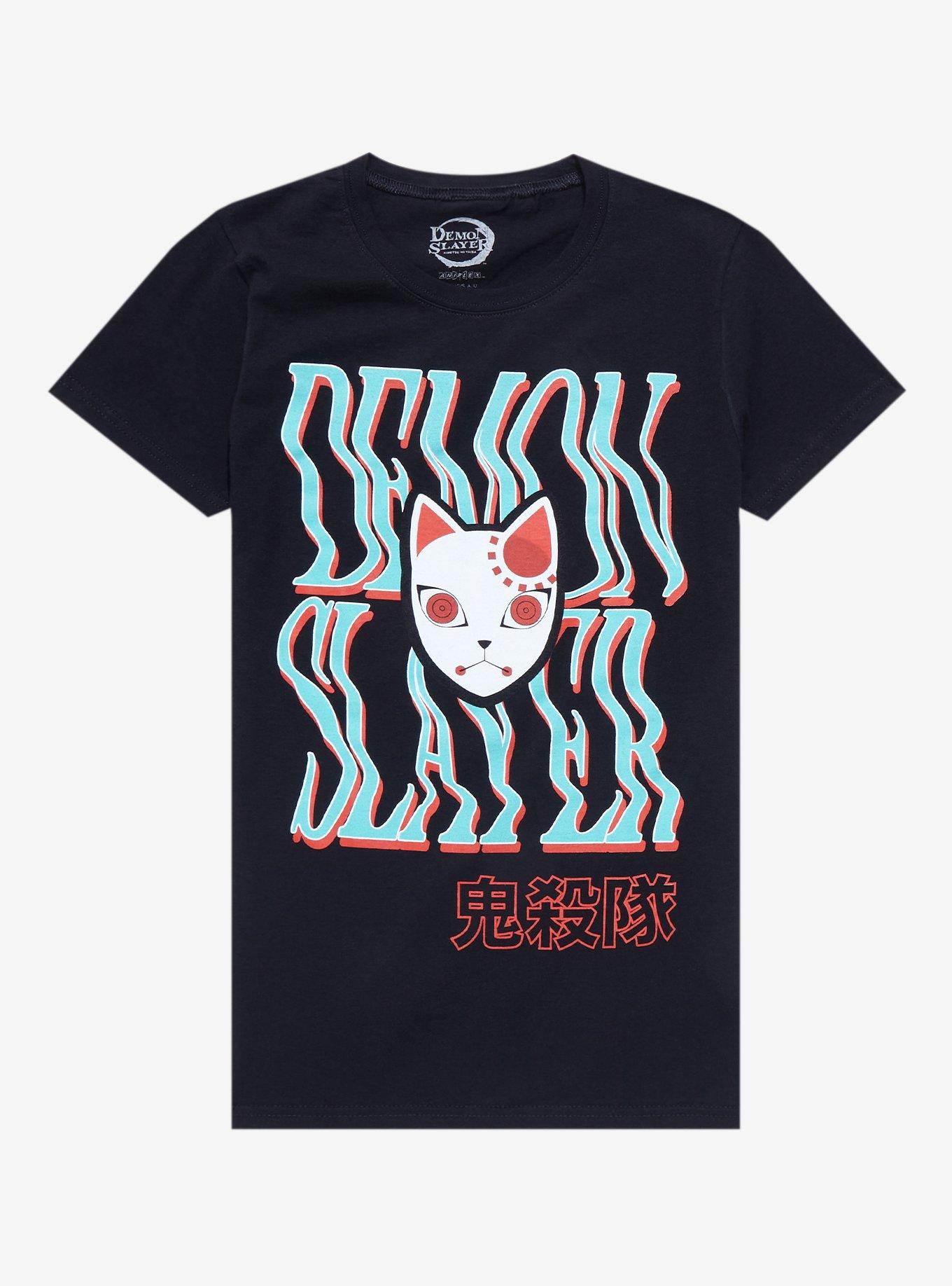 Demon Slayer: Kimetsu No Yaiba Wavy Mask Girls T-Shirt, MULTI, hi-res