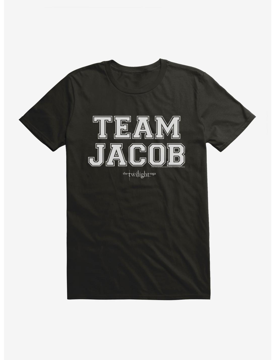 Twilight Team Jacob Collegiate Font T-Shirt, BLACK, hi-res