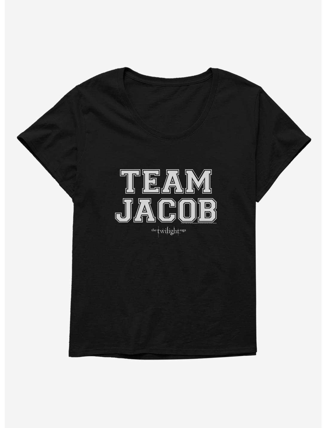 Twilight Team Jacob Collegiate Font Womens T-Shirt Plus Size, BLACK, hi-res