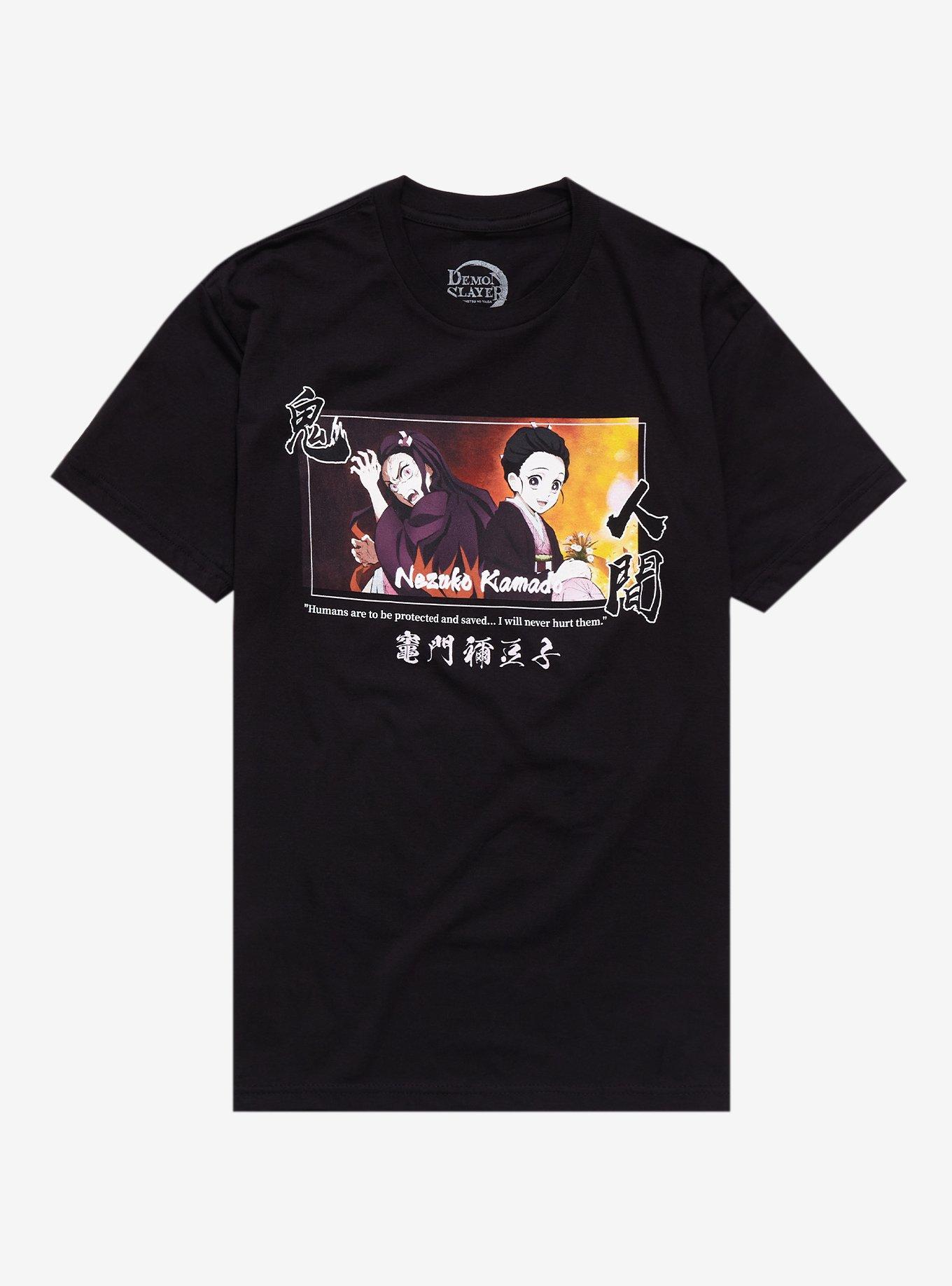 Demon Slayer: Kimetsu No Yaiba Nezuko Human & Demon Boyfriend Fit Girls T-Shirt, MULTI, hi-res